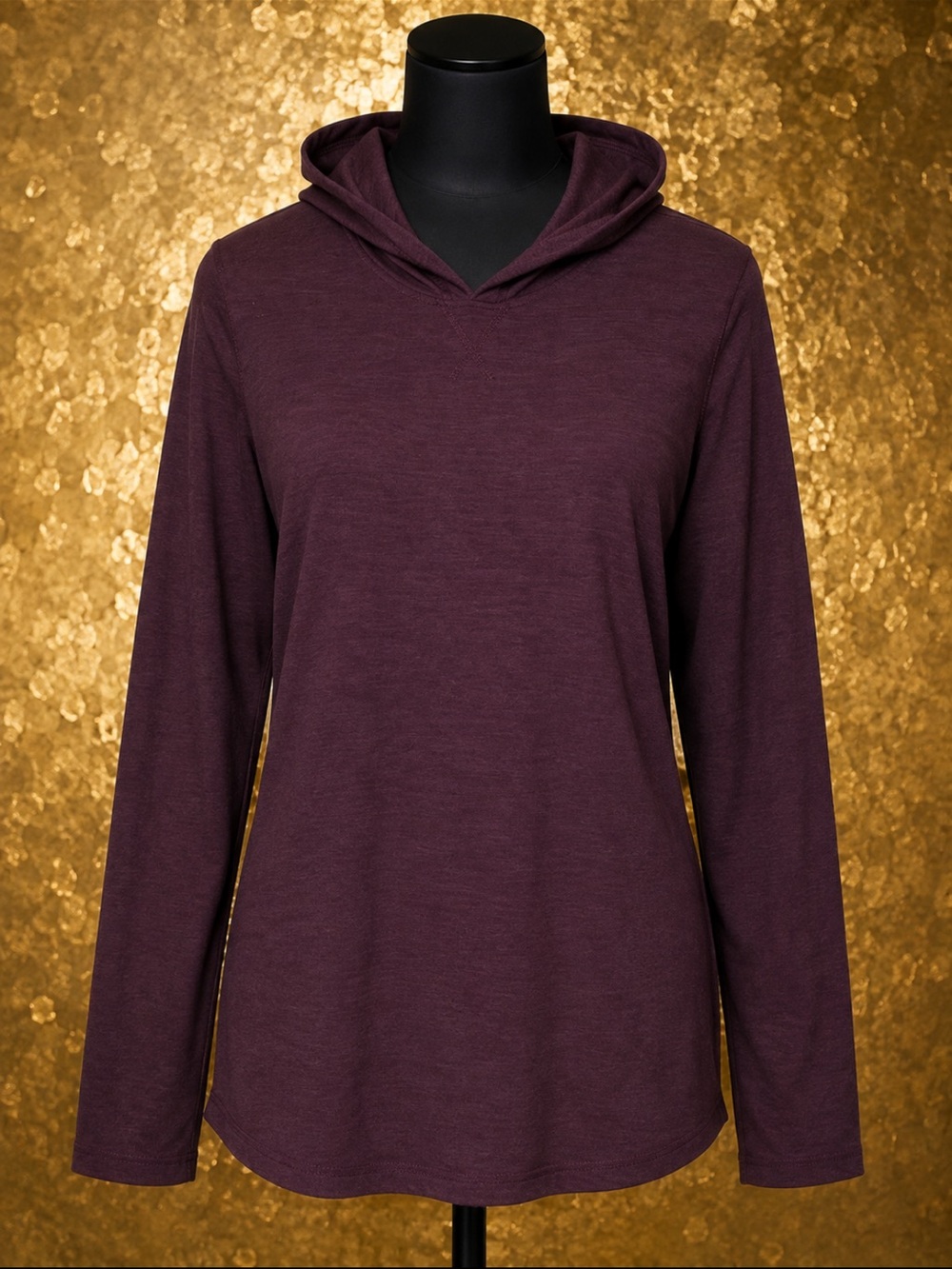 Women’s Lightweight Hooded Long-Sleeve Top - Plum